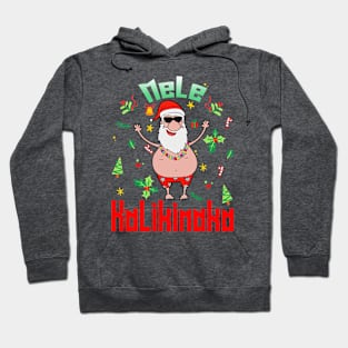 Mele Kalikimaka Christmas Santa Shaka Hawaii Hoodie